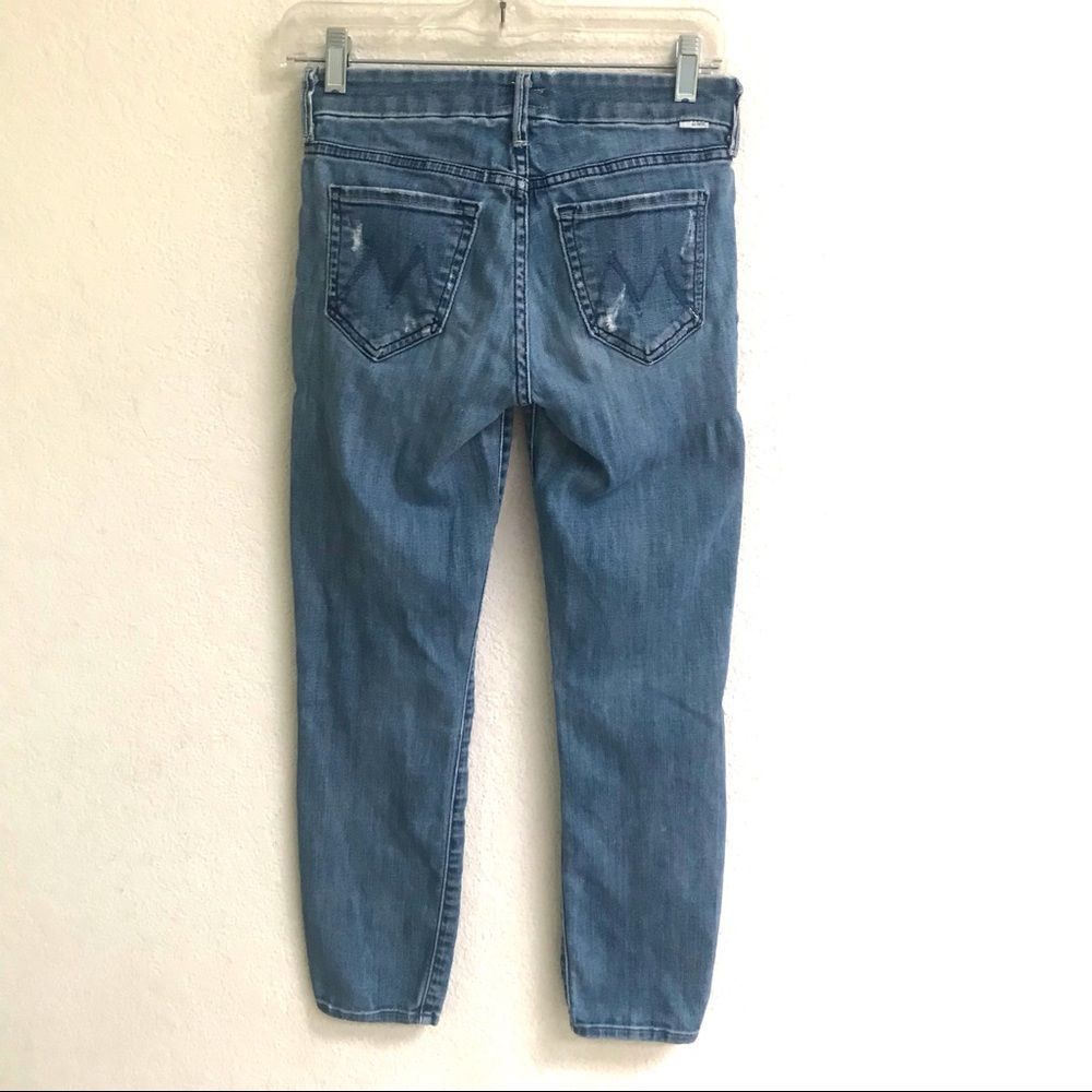Mother The Looker Ankle Crop “graffiti girl“ denim jeans 25